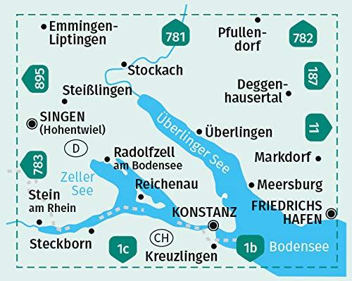 Carte de randonnée n° 1A - Lac de Constance Ouest (Allemagne, Suisse) | Kompass carte pliée Kompass 