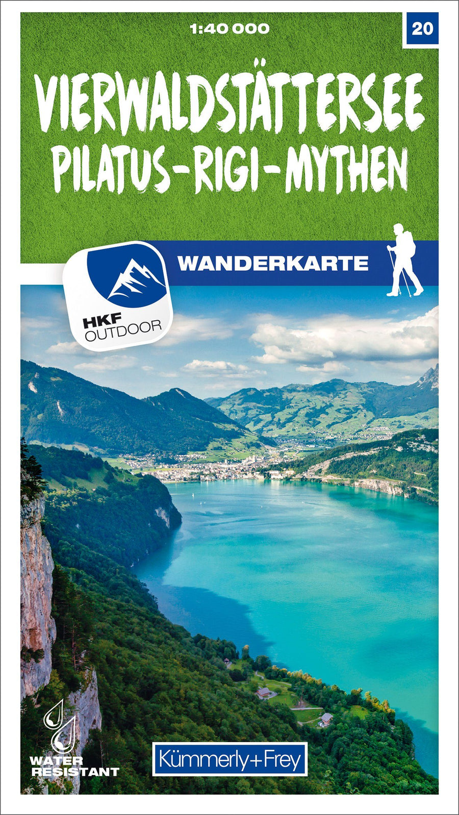 Carte de randonnée n° 20 - Vierwaldstättersee, Pilatus, Rigi, Mythen (Suisse) | Kümmerly & Frey-1/40 000 carte pliée Kümmerly & Frey 
