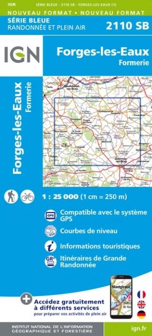 Carte de randonnée n° 2110 - Forges-les-Eaux, Formerie | IGN - Série Bleue carte pliée IGN 