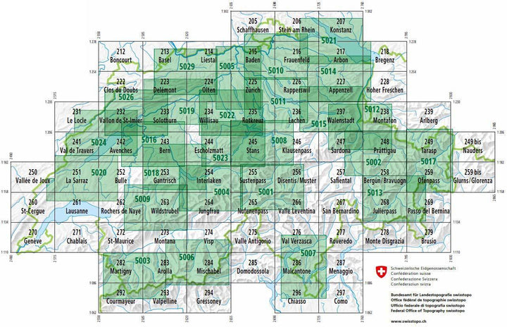 Carte de randonnée n° 239 - Arlberg (Suisse) | Swisstopo - 1/50 000 carte pliée Swisstopo 