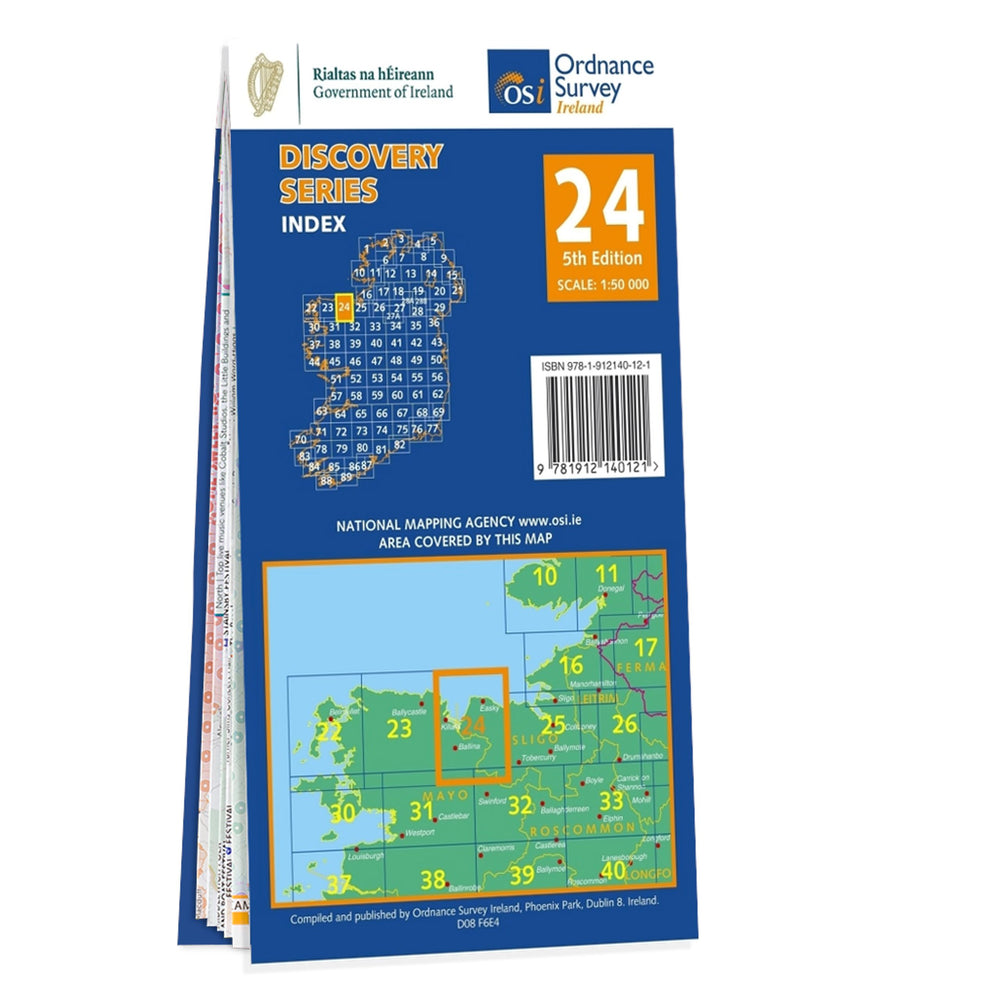 Carte de randonnée n° 24 - Mayo, Sligo (Irlande) | Ordnance Survey - série Discovery carte pliée Ordnance Survey Ireland 
