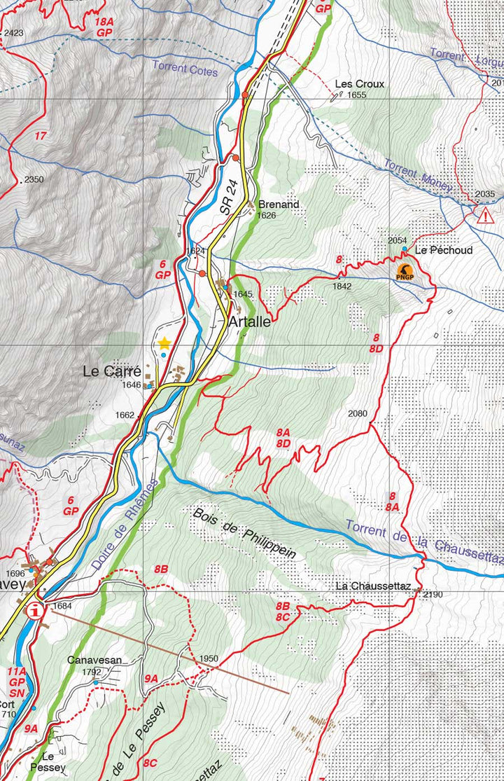 Carte de randonnée n° 25-27 - Valgrisenche, Val di Rhêmes, Valsavaranche, Gran Paradiso | Fraternali - 1/25 000 carte pliée Fraternali 
