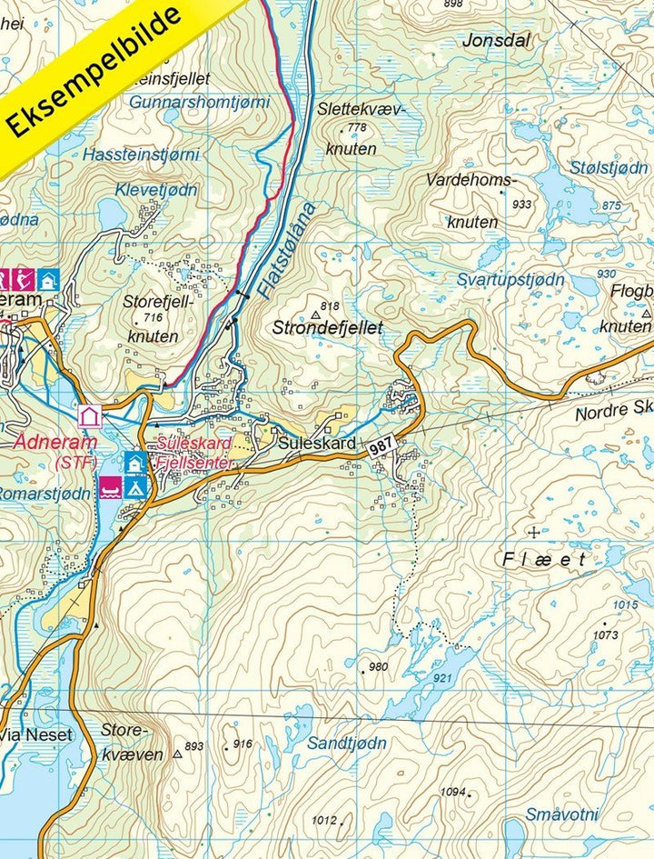 Carte de randonnée n° 2543 - Sirdalsheiane (Norvège) | Nordeca - Turkart 1/50 000 carte pliée Nordeca 