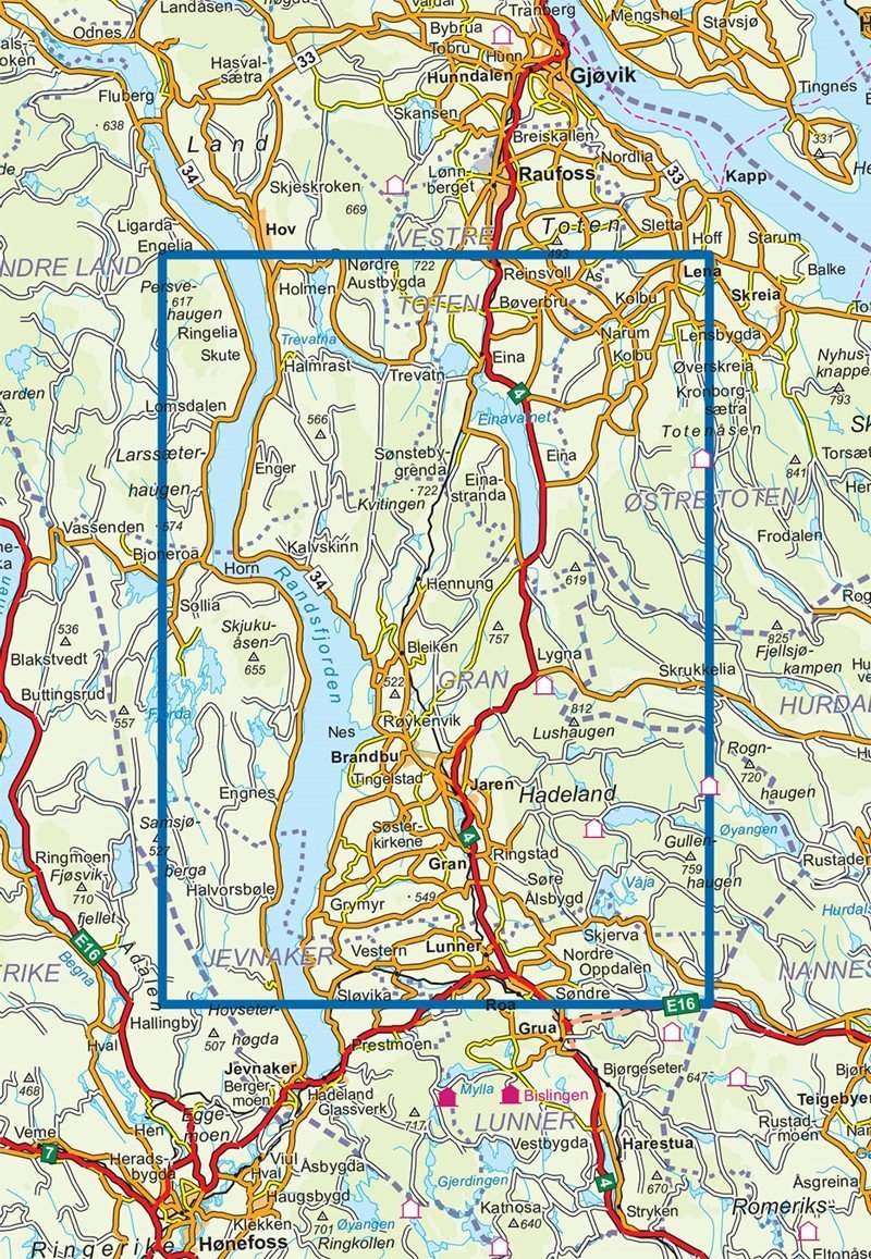 Carte de randonnée n° 2600 - Lygna (Norvège) | Nordeca - Turkart 1/50 000 carte pliée Nordeca 