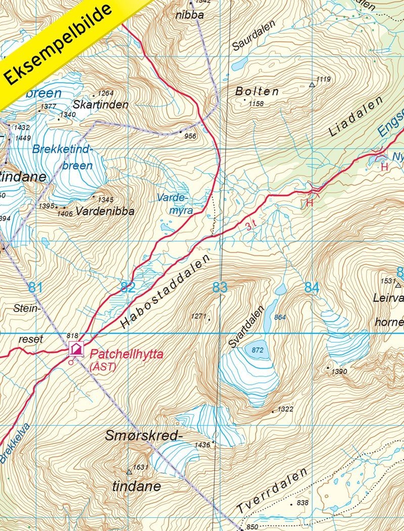 Carte de randonnée n° 2690 - Sunnmørsalpene Øst (Norvège) | Nordeca - Turkart 1/50 000 carte pliée Nordeca 