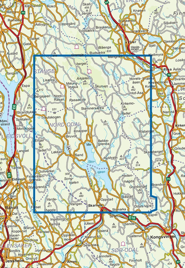 Carte de randonnée n° 2694 - Odalen Nord (Norvège) | Nordeca - Turkart 1/50 000 carte pliée Nordeca 