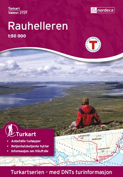 Carte de randonnée n° 2727 - Rauhelleren (Norvège) | Nordeca - Turkart 1/50 000 carte pliée Nordeca 