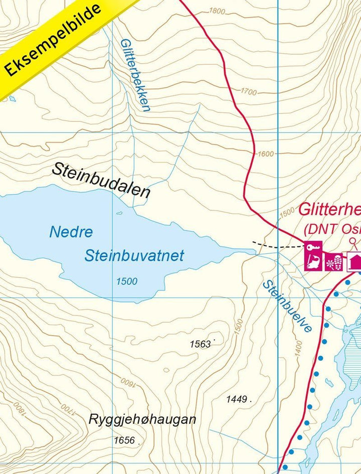 Carte de randonnée n° 2757 - Glittertinden (Norvège) | Nordeca - Turkart 1/25 000 carte pliée Nordeca 