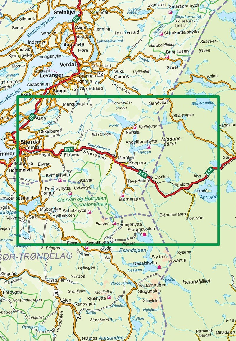 Carte de randonnée n° 2777 - Sylan Nord (Norvège) | Nordeca - Turkart 1/100 000 carte pliée Nordeca 