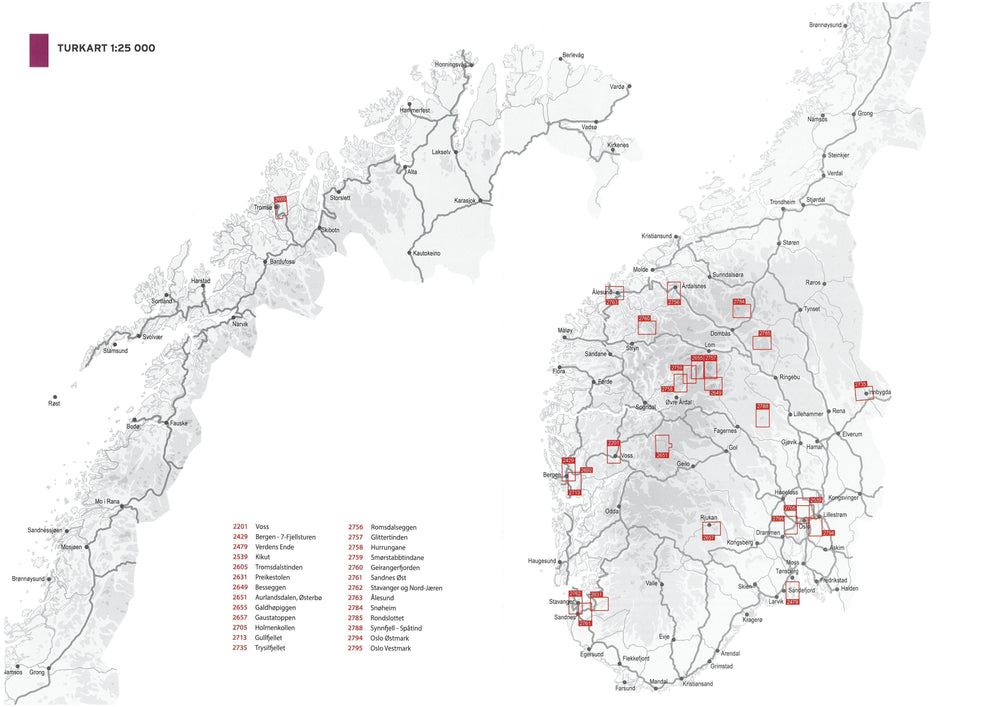 Carte de randonnée n° 2795 - Oslo Vestmark (Norvège) | Nordeca - Turkart 1/25 000 carte pliée Nordeca 