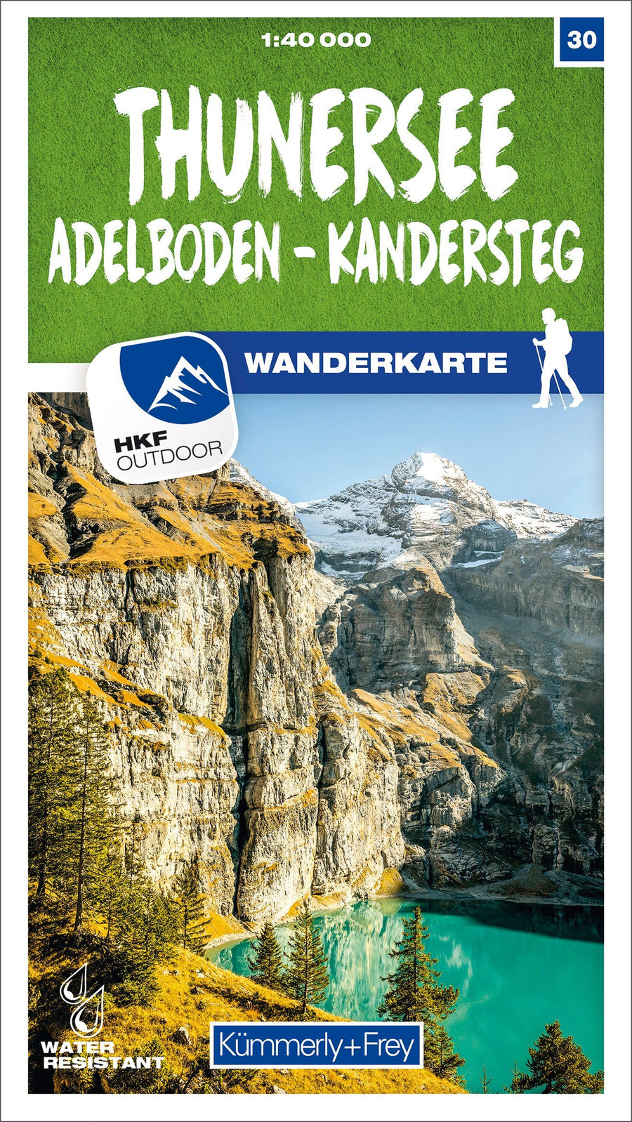 Carte de randonnée n° 30 - Thunersee, Adelboden, Kandersteg (Suisse) | Kümmerly & Frey-1/40 000 carte pliée Kümmerly & Frey 