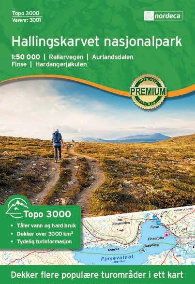 Carte de randonnée n° 3001 - Parc national Hallingskarvet (Norvège) | Nordeca - série 3000 carte pliée Nordeca 
