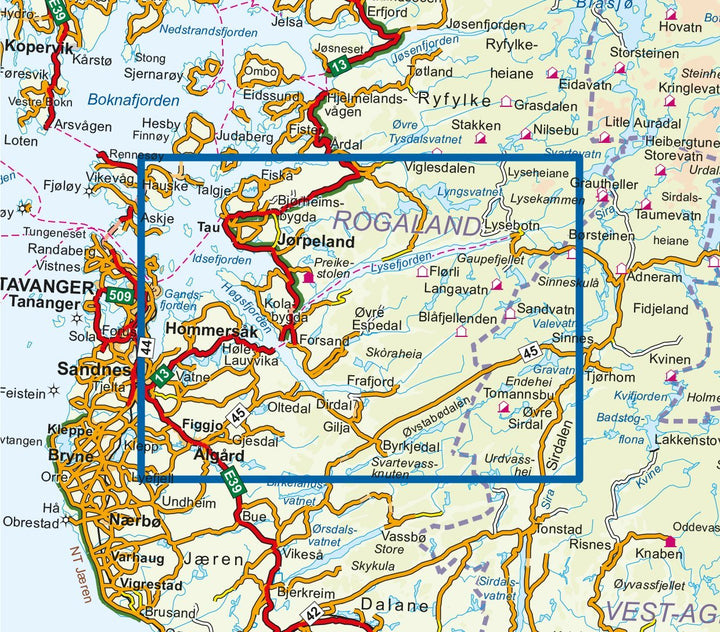 Carte de randonnée n° 3003 - Lysefjorden (Norvège) | Nordeca - série 3000 carte pliée Nordeca 