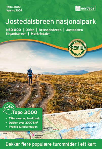 Carte de randonnée n° 3009- Jostedalsbreen national park (Norvège) | Nordeca - série 3000 carte pliée Nordeca 