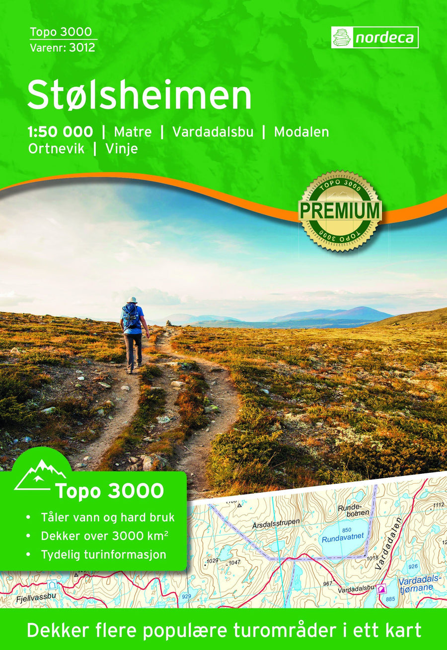 Carte de randonnée n° 3012 - Stolsheimen (Norvège) | Nordeca - série 3000 carte pliée Nordeca 