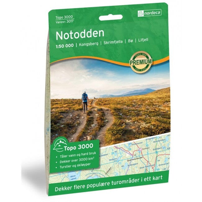 Carte de randonnée n° 3017 - Notodden (Norvège) | Nordeca - série 3000 carte pliée Nordeca 