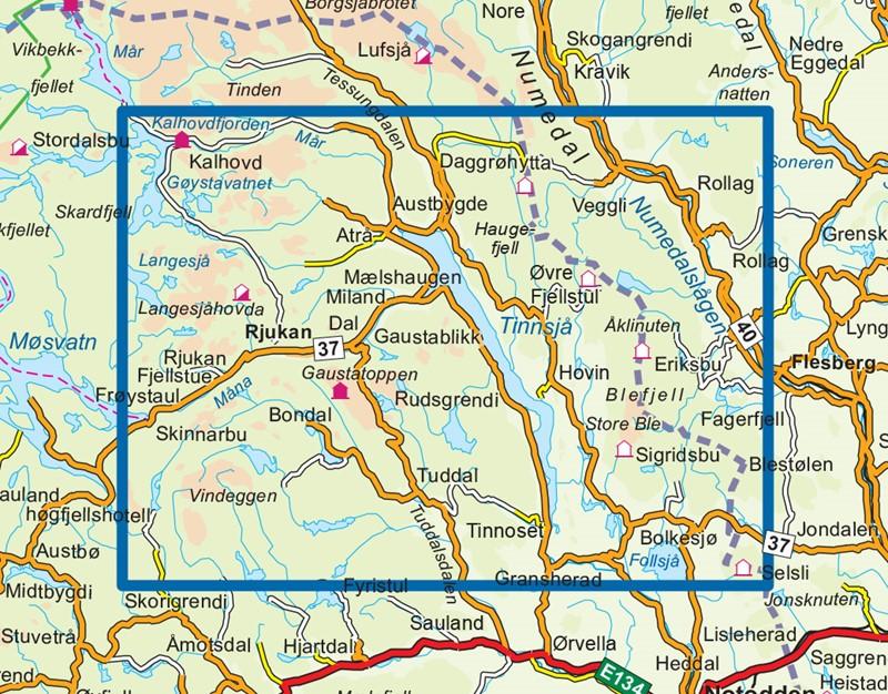Carte de randonnée n° 3018 - Gaustatoppen (Norvège) | Nordeca - série 3000 carte pliée Nordeca 