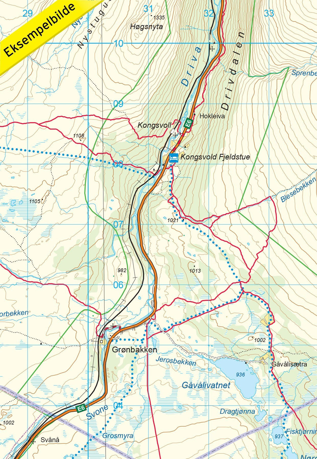 Carte de randonnée n° 3020 - Dovrefjell Øst (Norvège) | Nordeca - série 3000 carte pliée Nordeca 