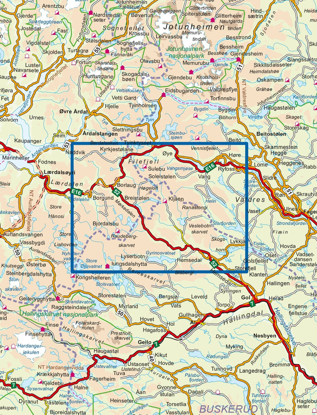 Carte de randonnée n° 3022 - Hemsedal (Norvège) | Nordeca - série 3000 carte pliée Nordeca 