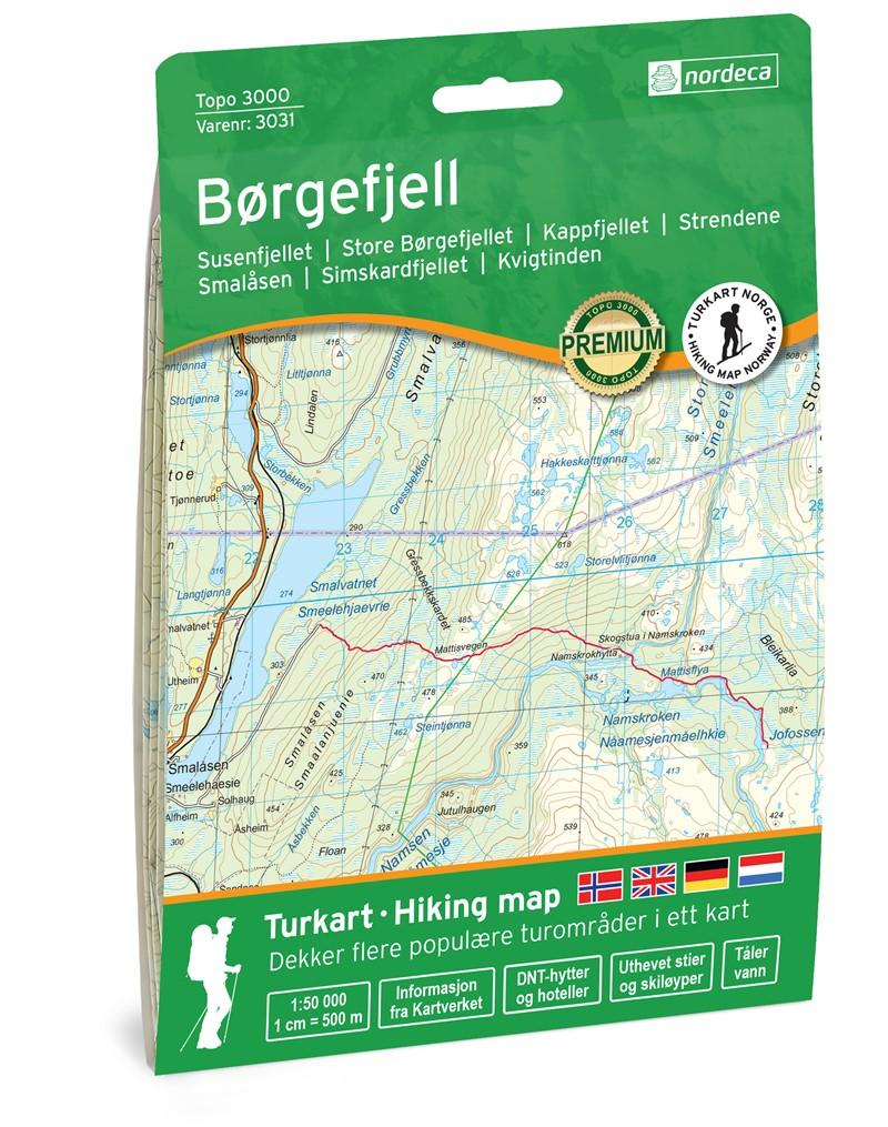 Carte de randonnée n° 3031 - Borgefjell (Norvège) | Nordeca - série 3000 carte pliée Nordeca 