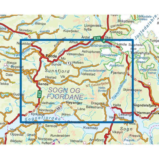 Carte de randonnée n° 3040 - Gaularfjellet (Norvège) | Nordeca - série 3000 carte pliée Nordeca 