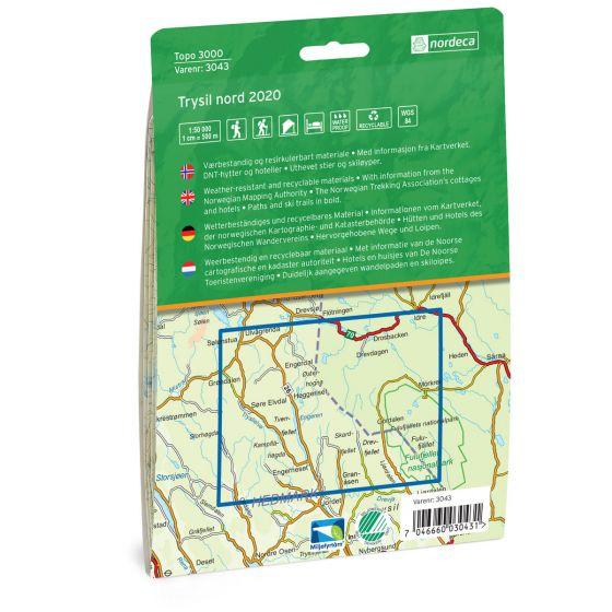 Carte de randonnée n° 3043 - Trysil Nord (Norvège) | Nordeca - série 3000 carte pliée Nordeca 