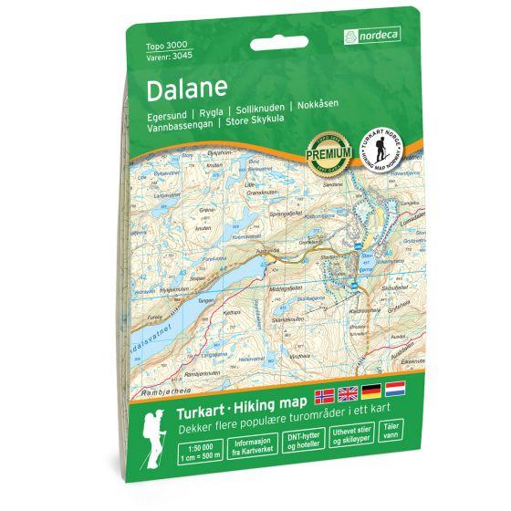 Carte de randonnée n° 3045 - Dalane (Norvège) | Nordeca - série 3000 carte pliée Nordeca 