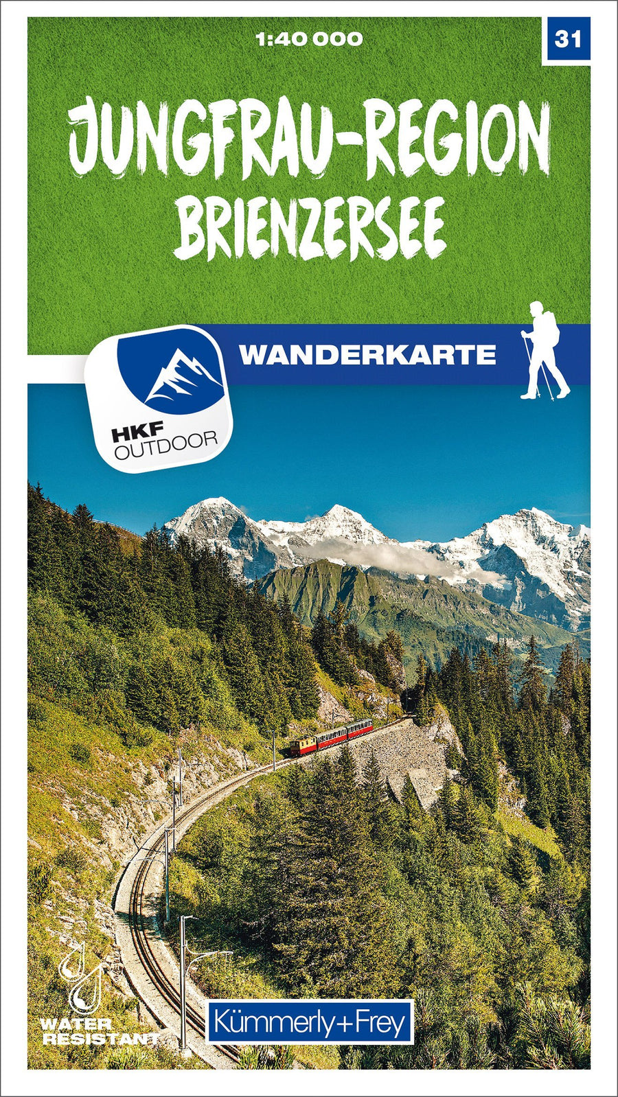 Carte de randonnée n° 31 - Jungfrau-Region, Brienzersee (Suisse) | Kümmerly & Frey-1/40 000 carte pliée Kümmerly & Frey 