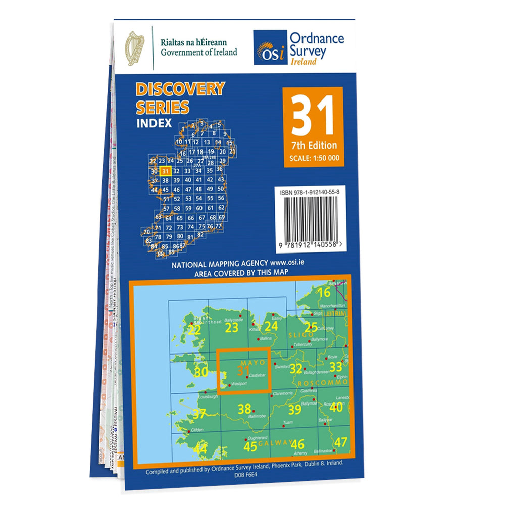 Carte de randonnée n° 31 - Mayo (Cent) (Irlande) | Ordnance Survey - série Discovery carte pliée Ordnance Survey Ireland 