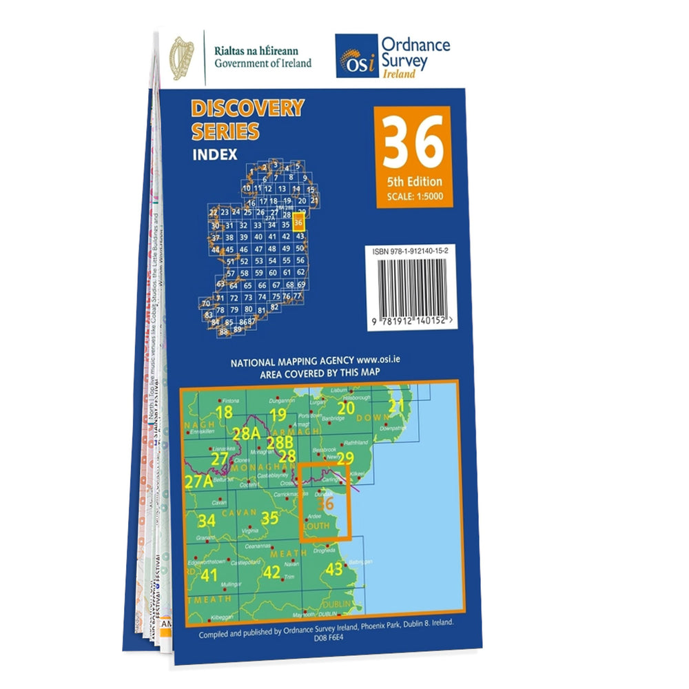 Carte de randonnée n° 36 - Armagh, Down, Louth, Meath, Monaghan (Irlande) | Ordnance Survey - série Discovery carte pliée Ordnance Survey Ireland 