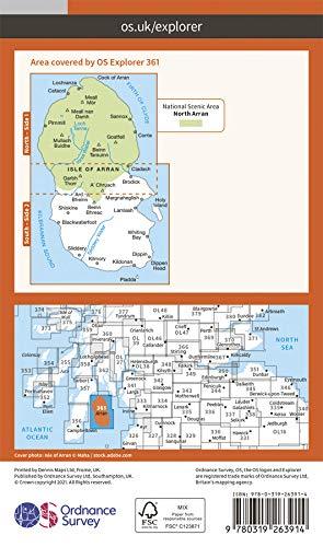 Carte de randonnée n° 361 - Isle of Arran (Grande Bretagne) | Ordnance Survey - Explorer carte pliée Ordnance Survey 