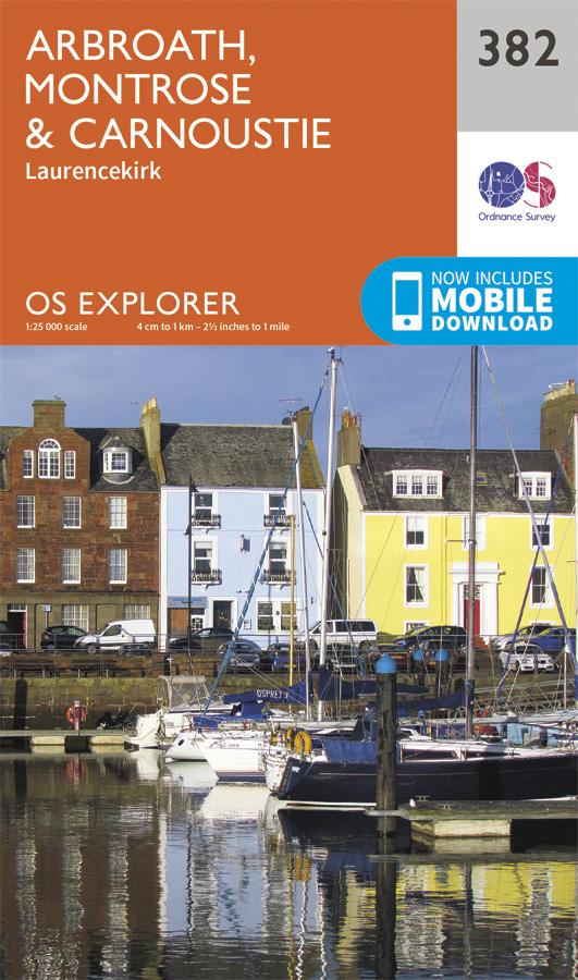 Carte de randonnée n° 382 - Arbroath, Montrose, Carnoustie (Grande Bretagne) | Ordnance Survey - Explorer carte pliée Ordnance Survey 