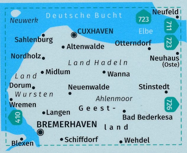 Carte de randonnée n° 400 - Bremerhaven, Cuxhaven (Allemagne) | Kompass carte pliée Kompass 