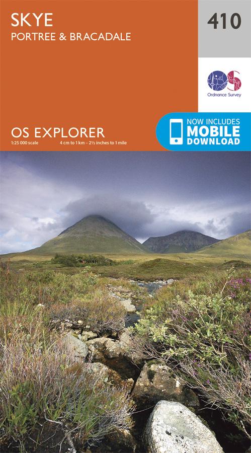 Carte de randonnée n° 410 - Skye, Portree, Bracadale (Grande Bretagne) | Ordnance Survey - Explorer carte pliée Ordnance Survey 