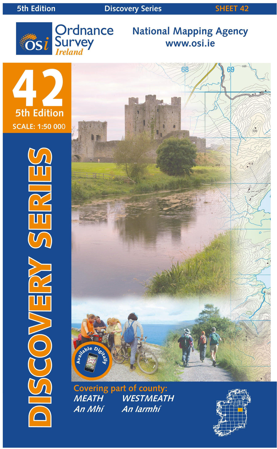 Carte de randonnée n° 42 - Meath, Westmeath (Irlande) | Ordnance Survey - série Discovery carte pliée Ordnance Survey Ireland 
