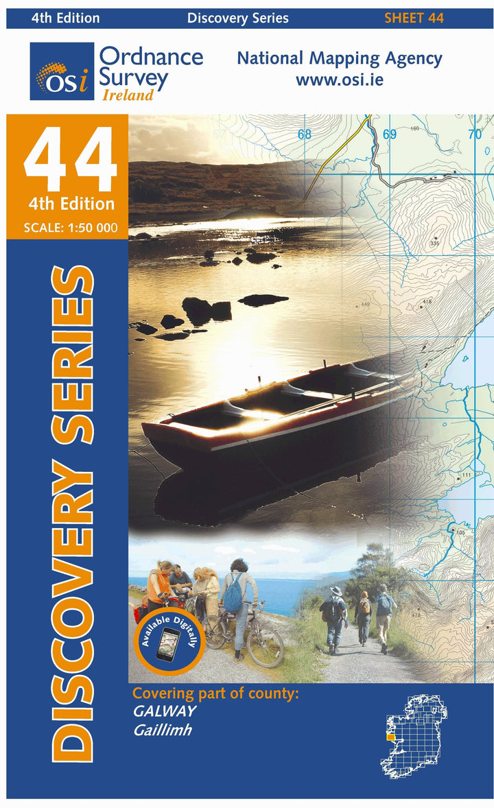 Carte de randonnée n° 44 - Galway (Irlande) | Ordnance Survey - série Discovery carte pliée Ordnance Survey Ireland 