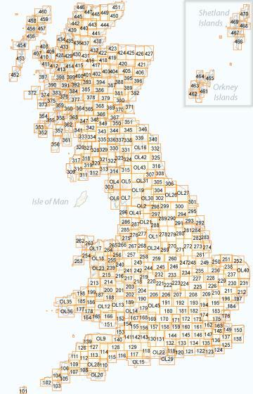 Carte de randonnée n° 447 - Ben hope, Ben Loyal, Kyle of Tongue (Grande Bretagne) | Ordnance Survey - Explorer carte pliée Ordnance Survey 