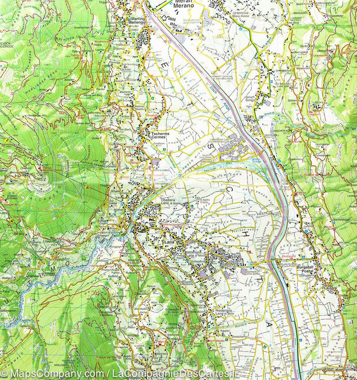 Carte de randonnée n° 46 - Lana et Val d'Adige (Italie) | Tabacco carte pliée Tabacco 