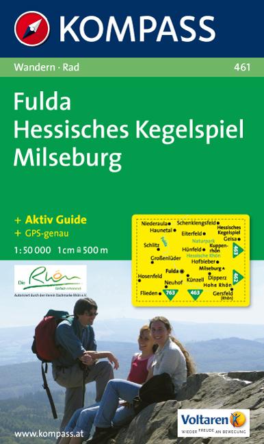 Carte de randonnée n° 461 - Fulda, Hessisches Kegelspiel + Aktiv Guide (Allemagne) | Kompass carte pliée Kompass 