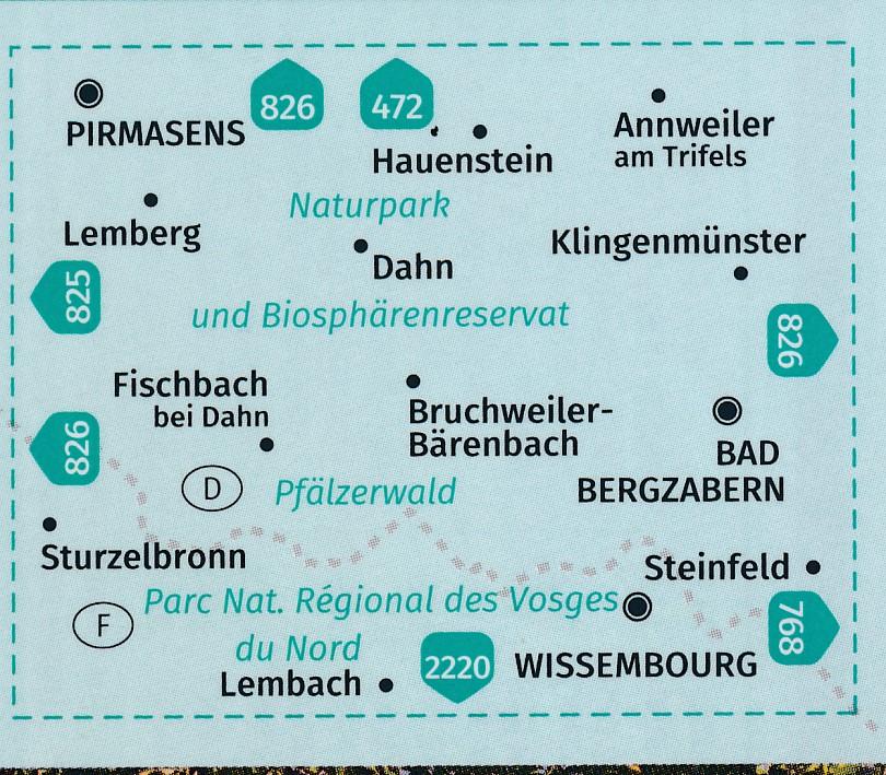 Carte de randonnée n° 473 - Pfälzerwald Süd (Allemagne) | Kompass carte pliée Kompass 