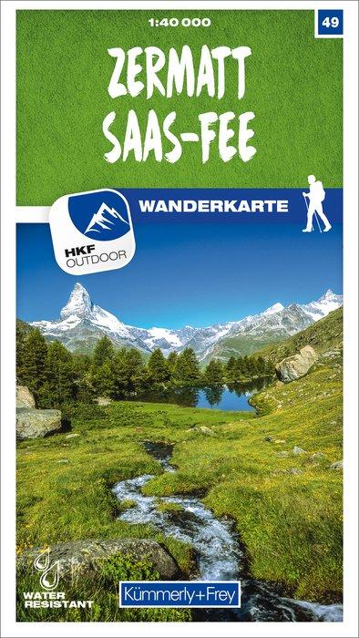 Carte de randonnée n° 49 - Zermatt, Saas-Fee (Suisse) | Kümmerly & Frey-1/40 000 carte pliée Kümmerly & Frey 