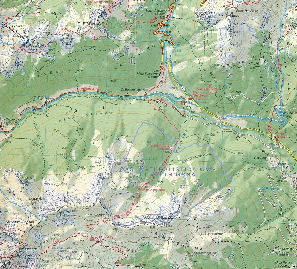 Carte de randonnée n° 62 - Plateau Piné, Vallée de Cembra & vallée des Mochènes | Tabacco - La Compagnie des Cartes