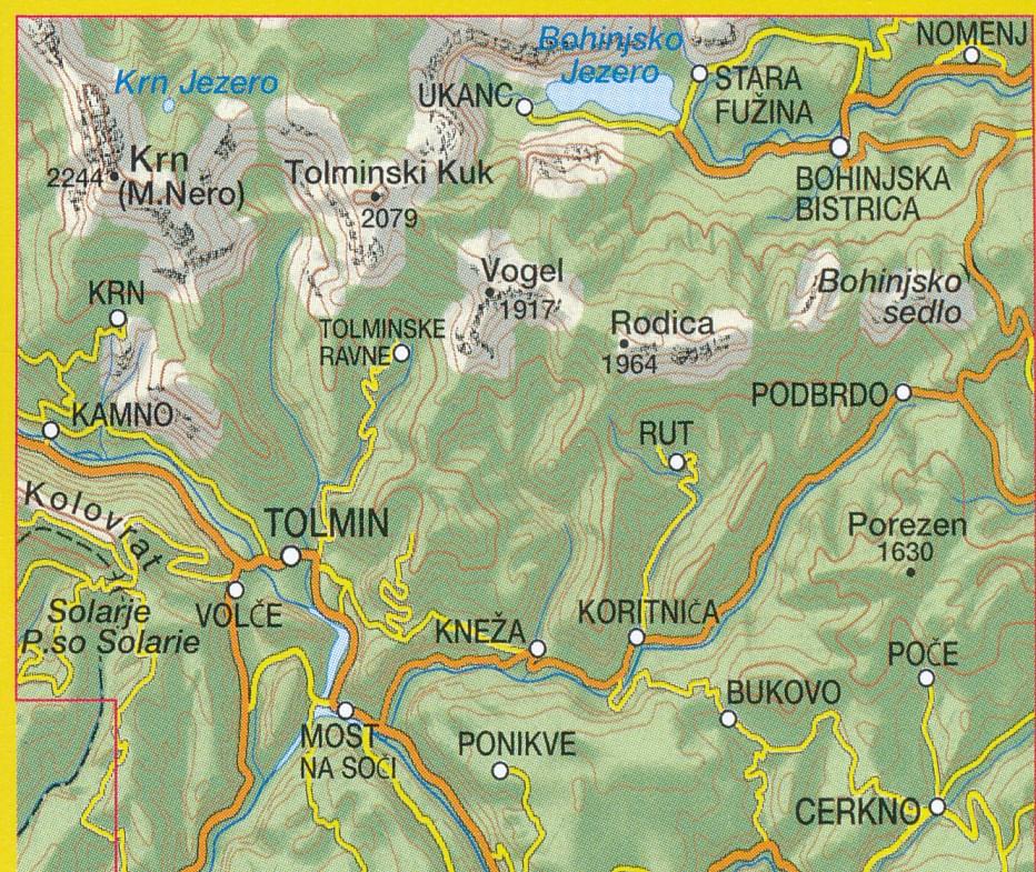 Carte de randonnée n° 66 - Tolmin, Bohinjske Gore, Krn, Vogel, Rodica | Tabacco - La Compagnie des Cartes