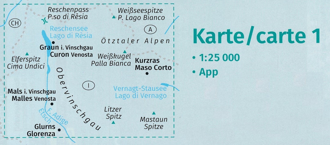 Carte de randonnée n° 670 - Vinschgau / Val Venosta - lot de 3 cartes (Italie) | Kompass carte pliée Kompass 