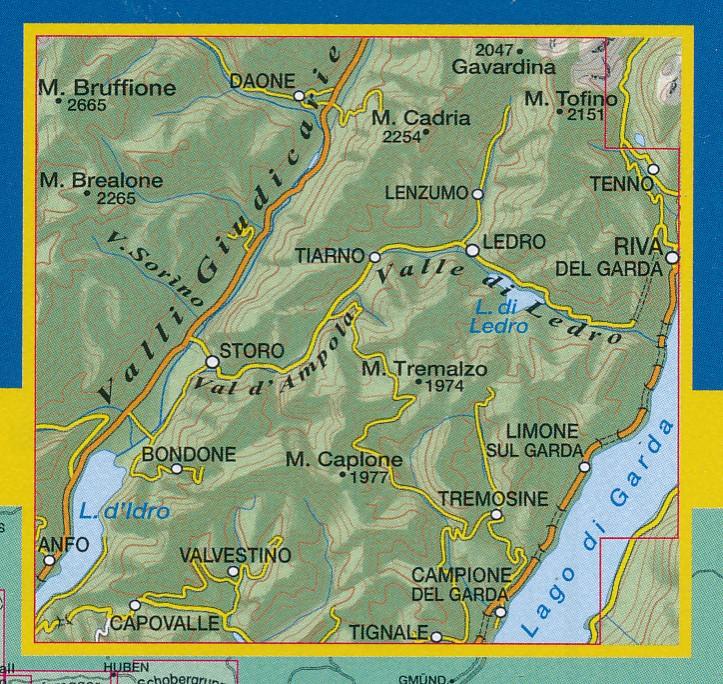 Hiking Map # 71 - Prealpi Gardesane, Tremalzo, Valle di Ledro, L. Idro ...