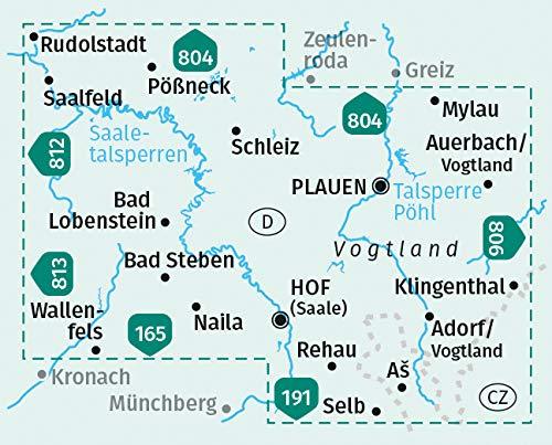 Carte de randonnée n° 805 - Vogtland, Saaletalsperren + Aktiv Guide (Allemagne) | Kompass carte pliée Kompass 