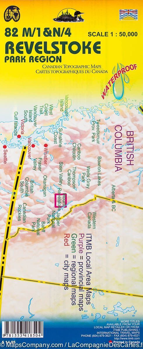 Carte de randonnée &#8211; Parc Revelstoke (Colombie Britannique, Canada) | ITM - La Compagnie des Cartes