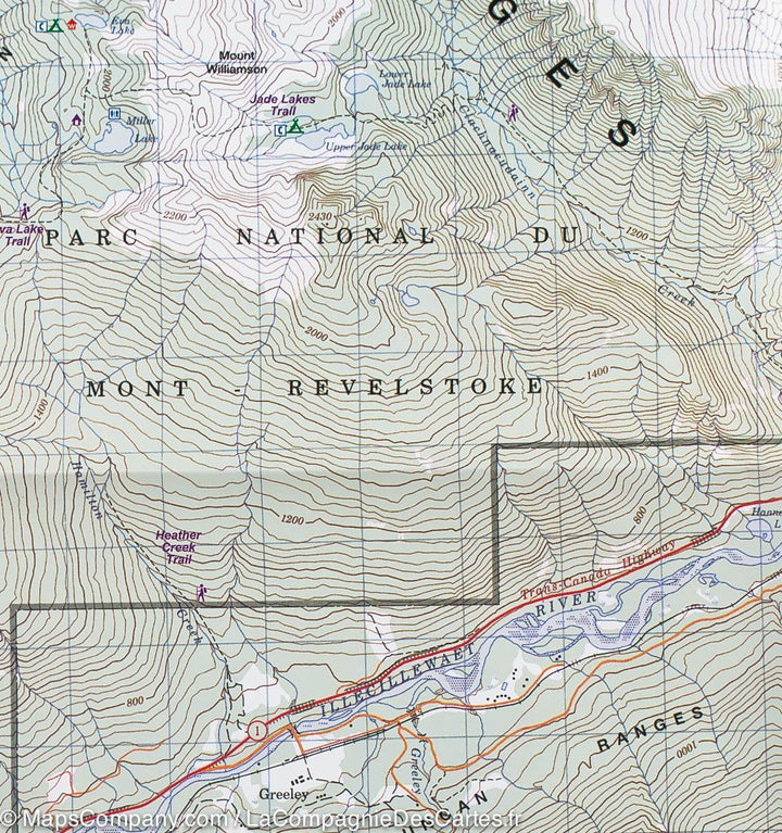 Carte de randonnée &#8211; Parc Revelstoke (Colombie Britannique, Canada) | ITM - La Compagnie des Cartes