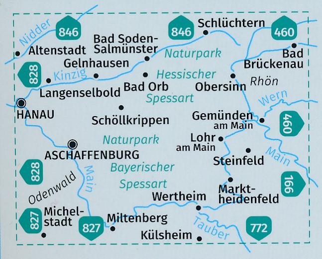 Carte de randonnée n° 832 - Spessart 2-set + Aktiv Guide (Allemagne) | Kompass carte pliée Kompass 