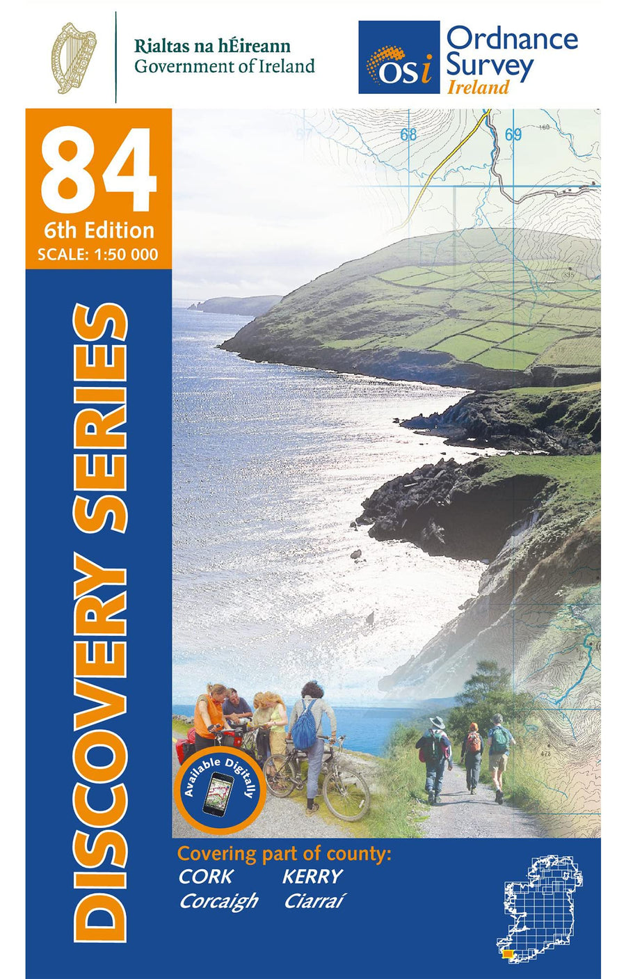 Carte de randonnée n° 84 - Cork, Kerry (Irlande) | Ordnance Survey - série Discovery carte pliée Ordnance Survey Ireland 